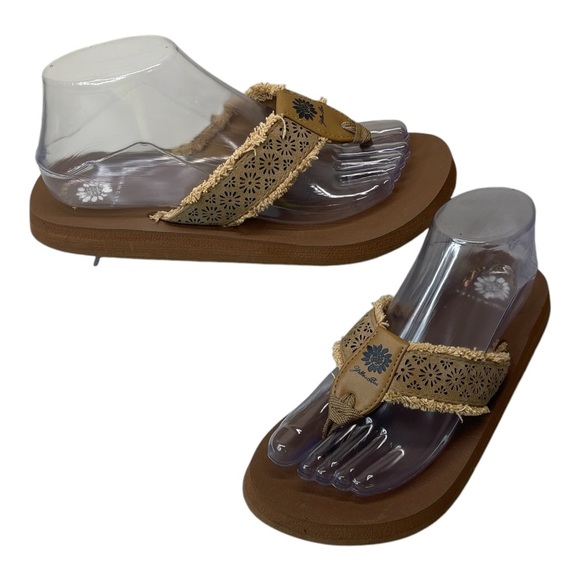 Yellow Box Tan Faddy Flip Flop Low Flat Sandal Women’s size 7.5 - Picture 1 of 11